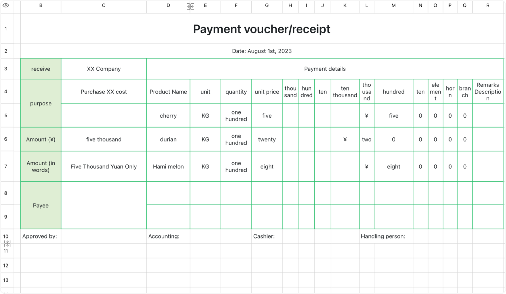 Proof of receipt 1